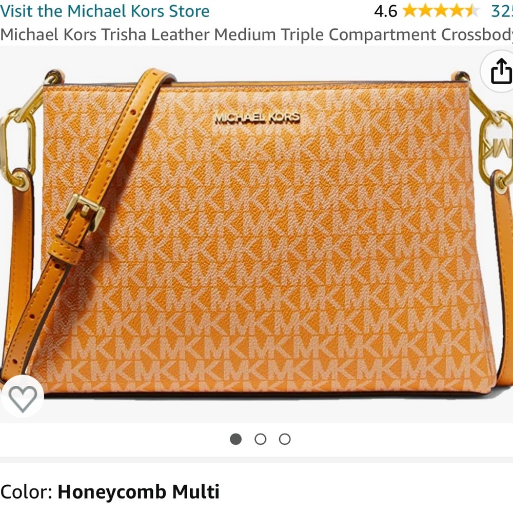 Michael Kors Trisha Crossbody - “honeycomb” Mustard color